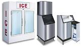 New S-1000 Manitowoc Ice Machine with Leer L75 Bagged Ice Storage Cabinet Combination