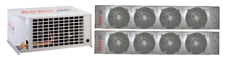 Turbo Air TS050MR404A2 5 HP Medium Temp Scroll Refrigeration System w/ 2 Matching ADR218A 21,800 BTU Evaporator Blowers
