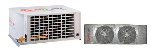 Turbo Air TH025LR404A2 2.5 HP Low Temp Hermetic Refrigeration System w/ Matching LED094B 9,450 BTU Evaporator Blower